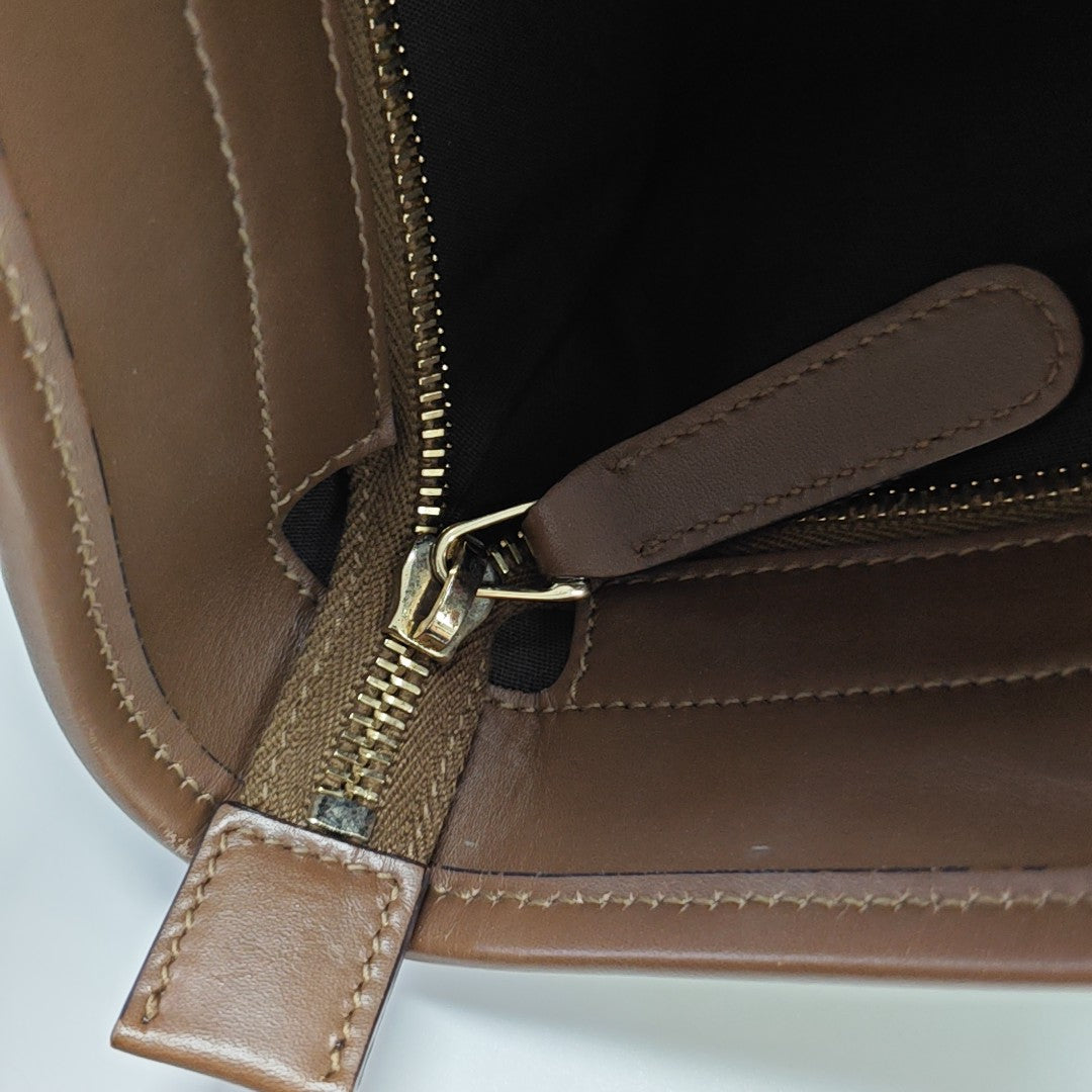Monogram Canvas Shoulder Bag Brown