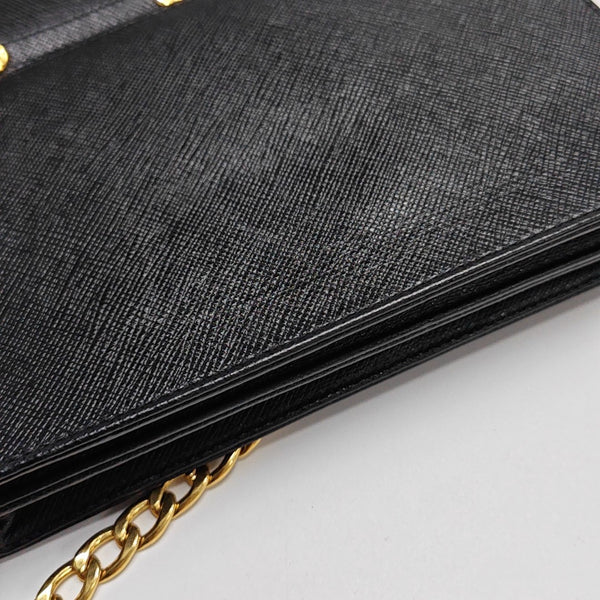 Saffiano Calfskin Shoulder Bag Black