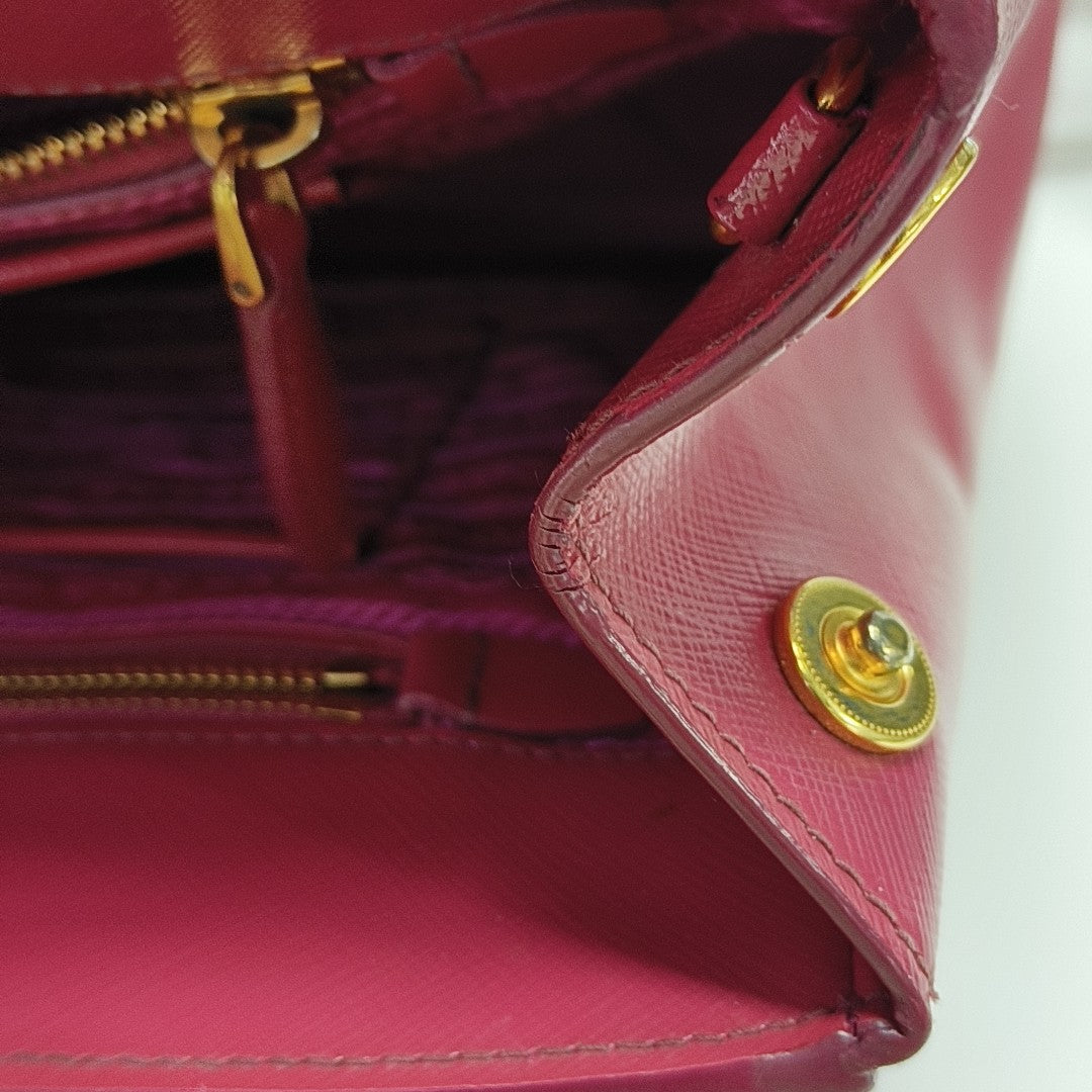 Saffiano Calfskin Top Handle Bag Red