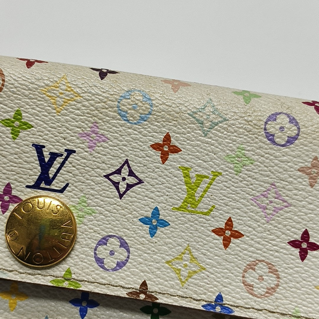 LV × TM PORTE MONNAIE Monogram Coated Canvas White Wallet
