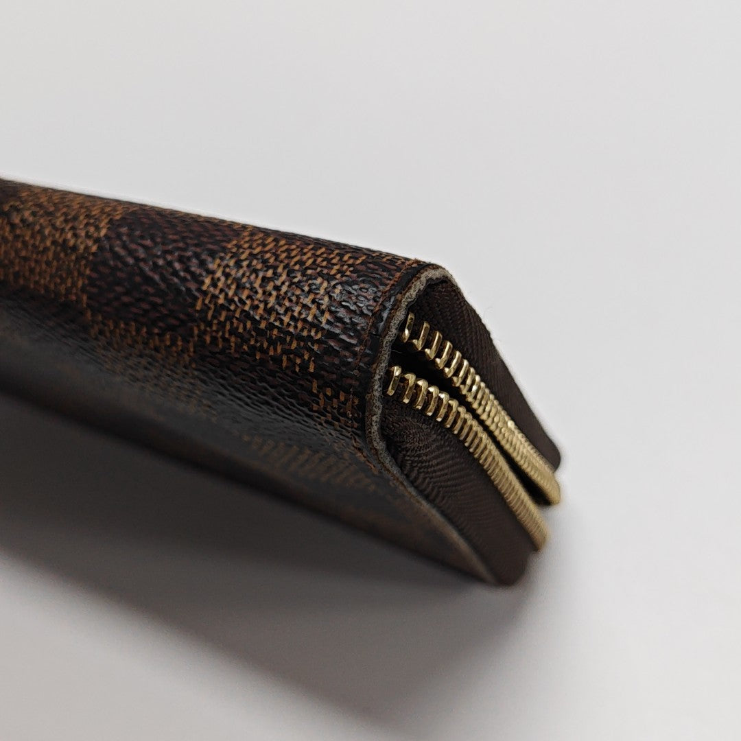 ZIPPY Damier Ebene Coated Canvas Brown Wallet