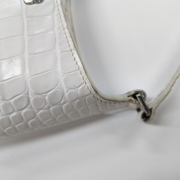 Calfskin Shoulder Bag Small White