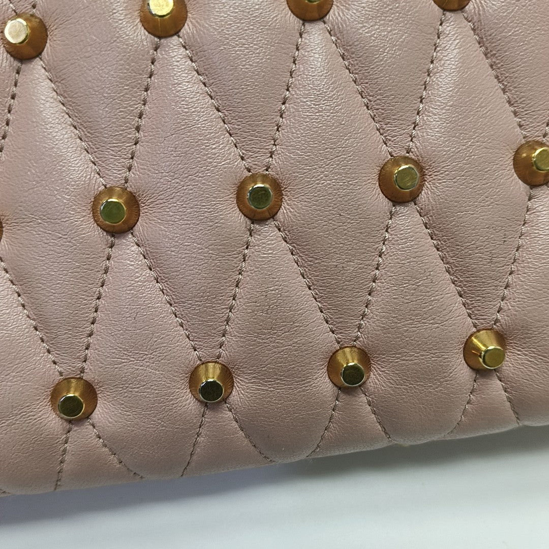 Quilted Leather Shoulder Bag Pink