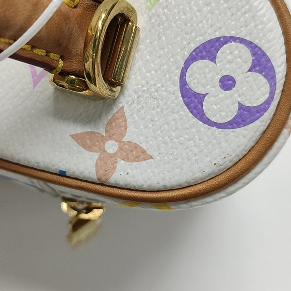 LV × TM Vanity Chain Pouch Monogram Coated Canvas White