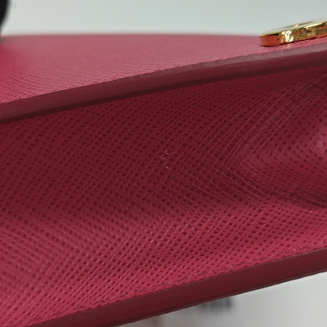 Saffiano Calfskin Shoulder Bag Red