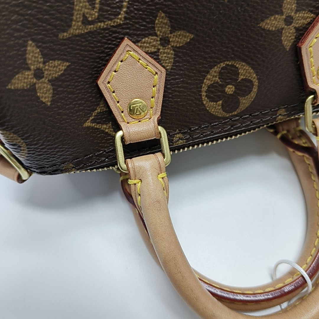 SPEEDY Nano Monogram Coated Canvas Brown