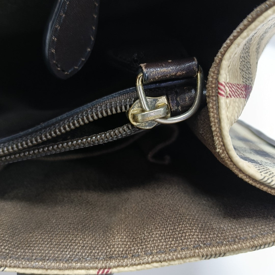 Coated Canvas Tote Bag Beige