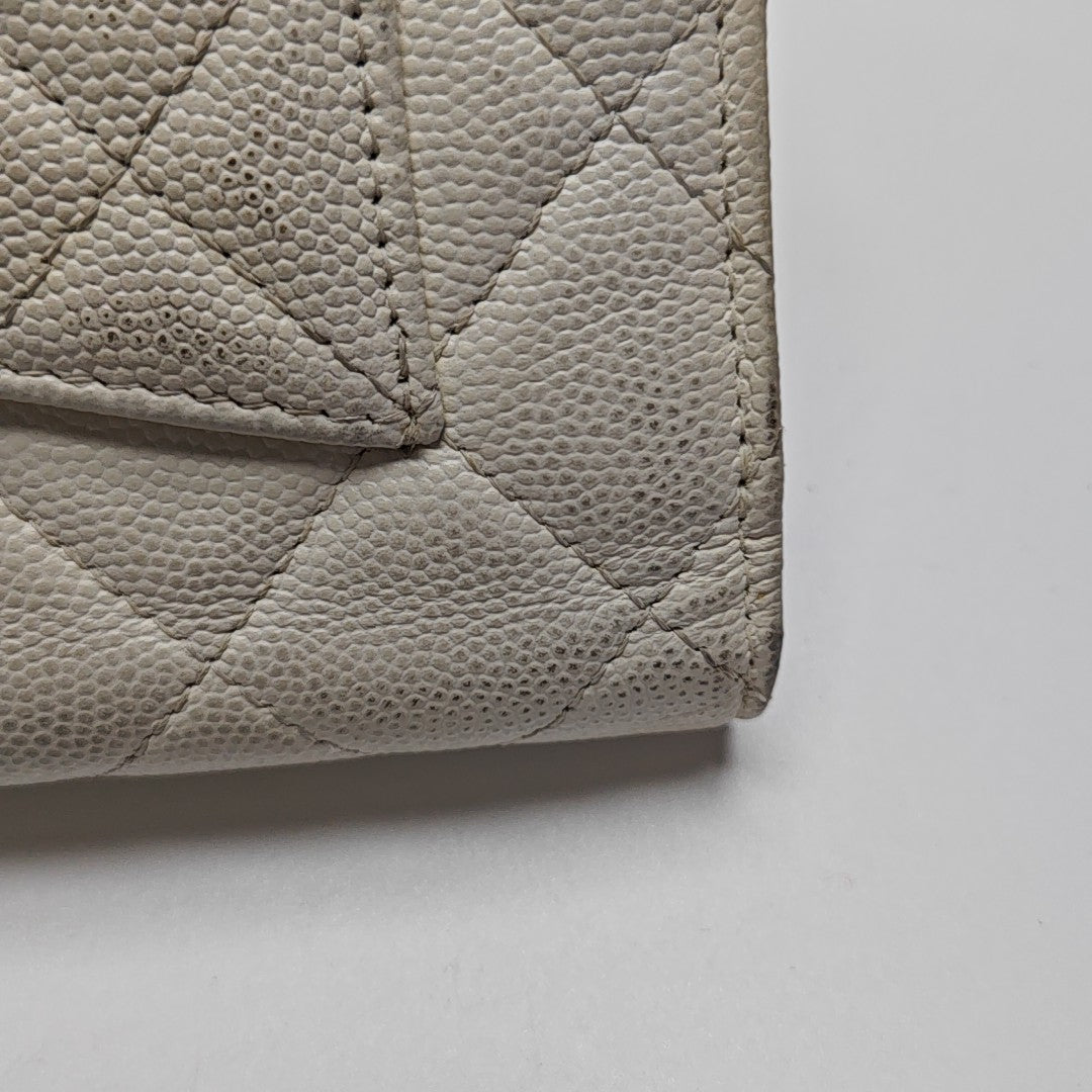 WOC Quilted Grained Calfskin White