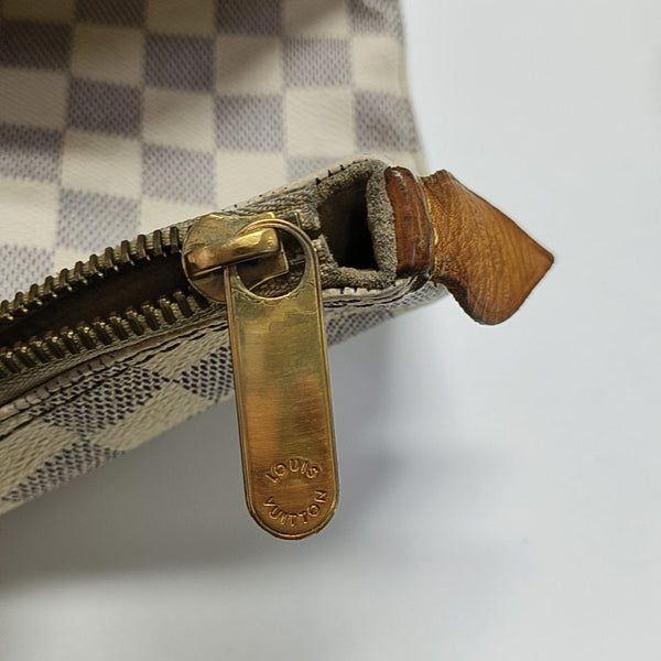 SALEYA PM Damier Azur Coated Canvas White
