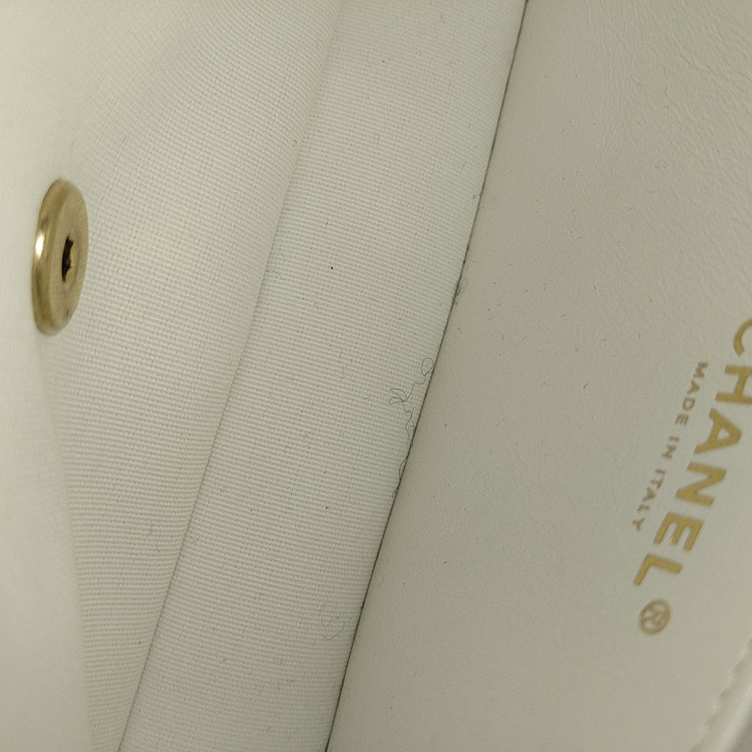 CHANEL 19 Small Quilted Calfskin White