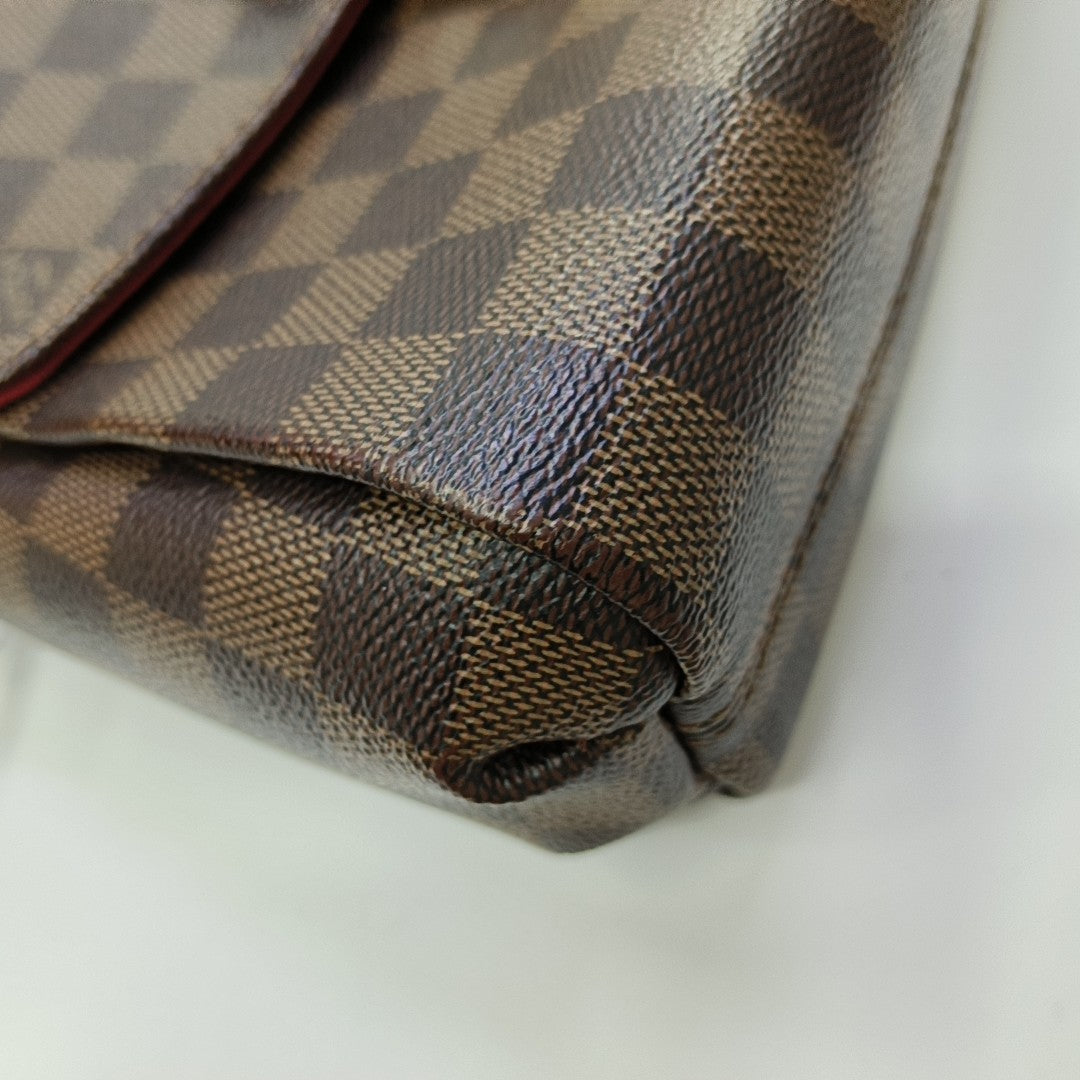 CROISETTE Damier Ebene Coated Canvas Brown