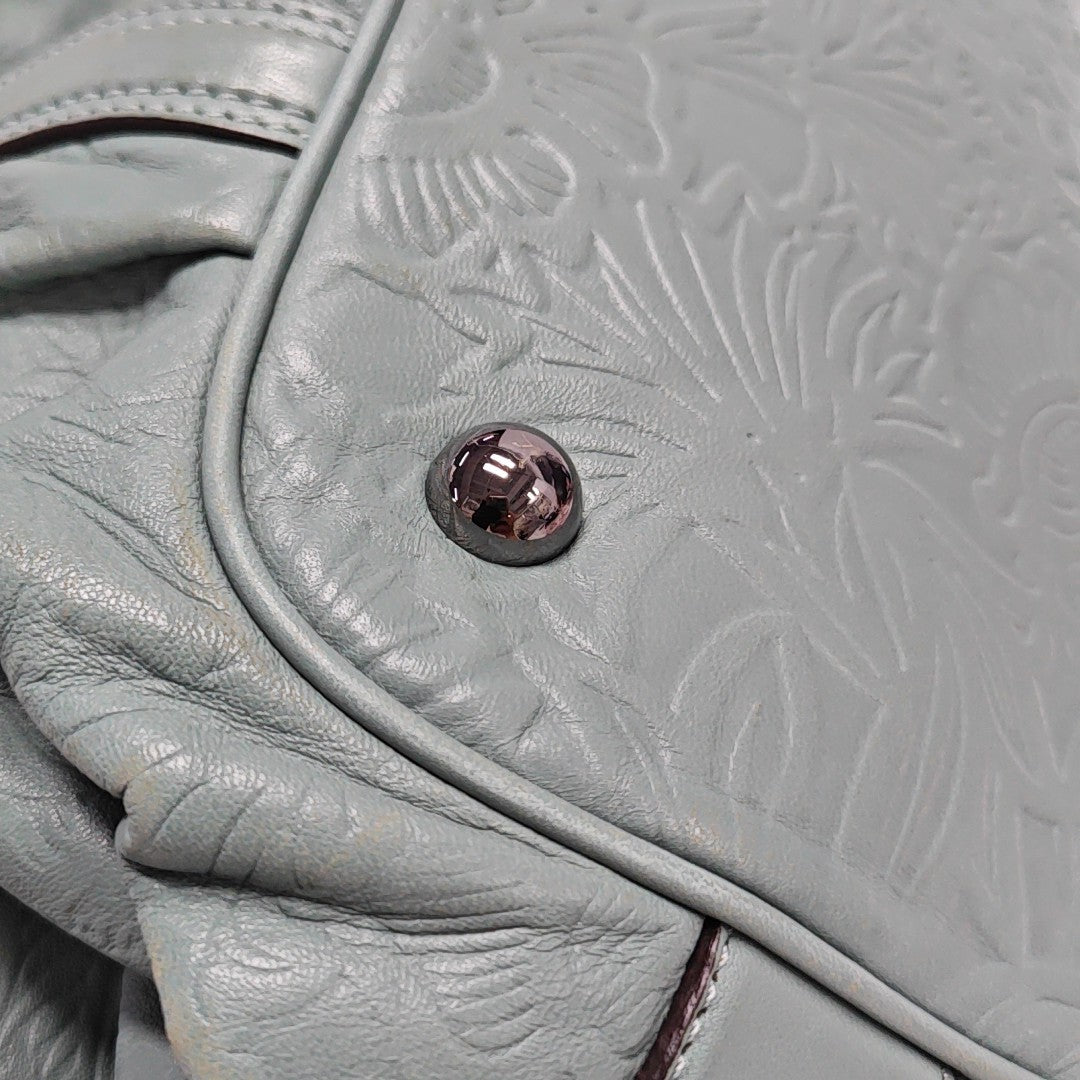 Lambskin Top Handle Bag Blue