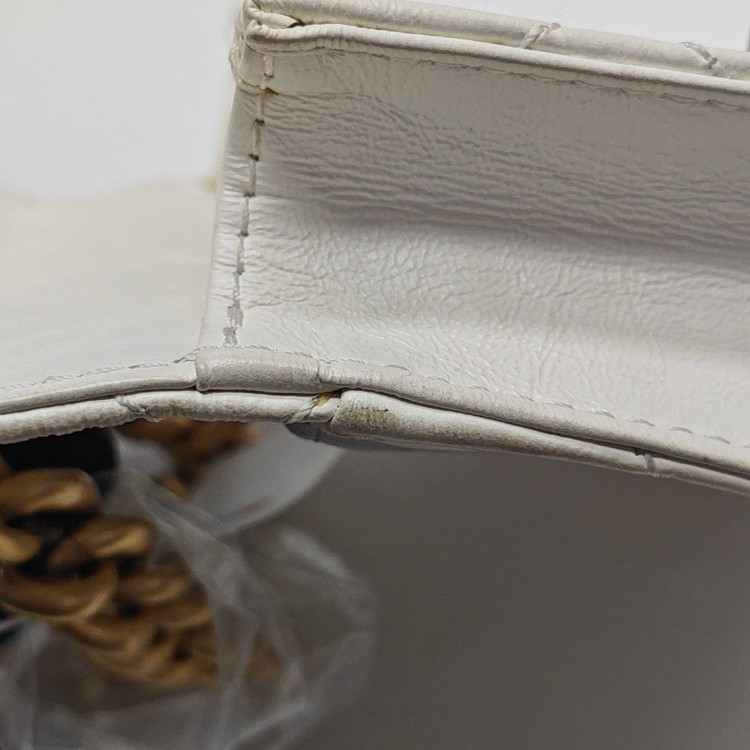 Quilted Calfskin Shoulder Bag Mini White