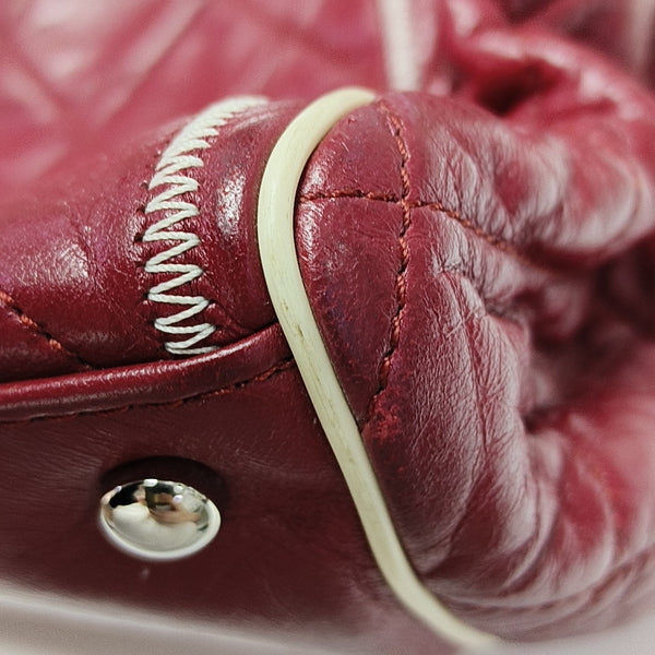 Quilted Lambskin Shoulder Bag Red