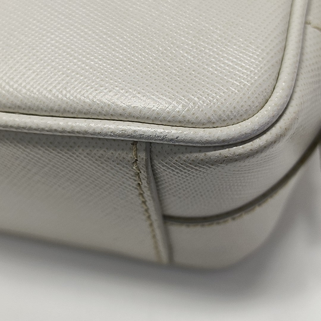 Saffiano Calfskin Shoulder Bag White