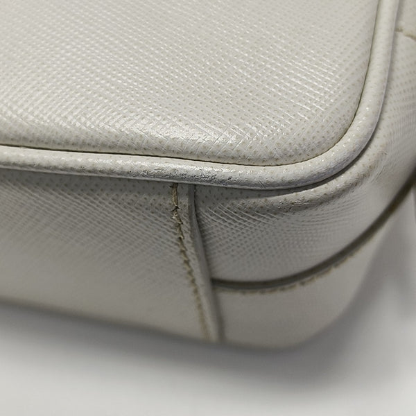 Saffiano Calfskin Shoulder Bag White