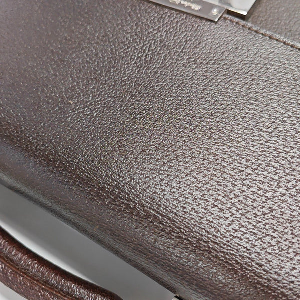 Calfskin Top Handle Bag Brown