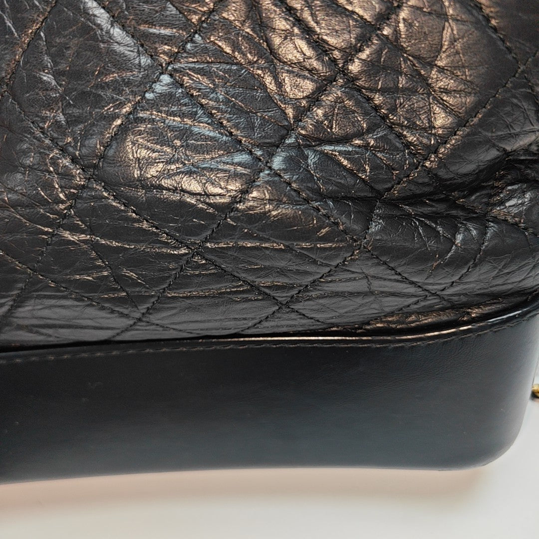 GABRIELLE New Medium Quilted Vintage Calf Black