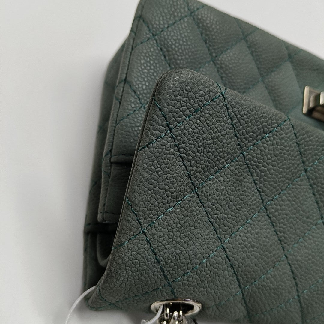 2.55 225 (small) Quilted Grained Calfskin Green