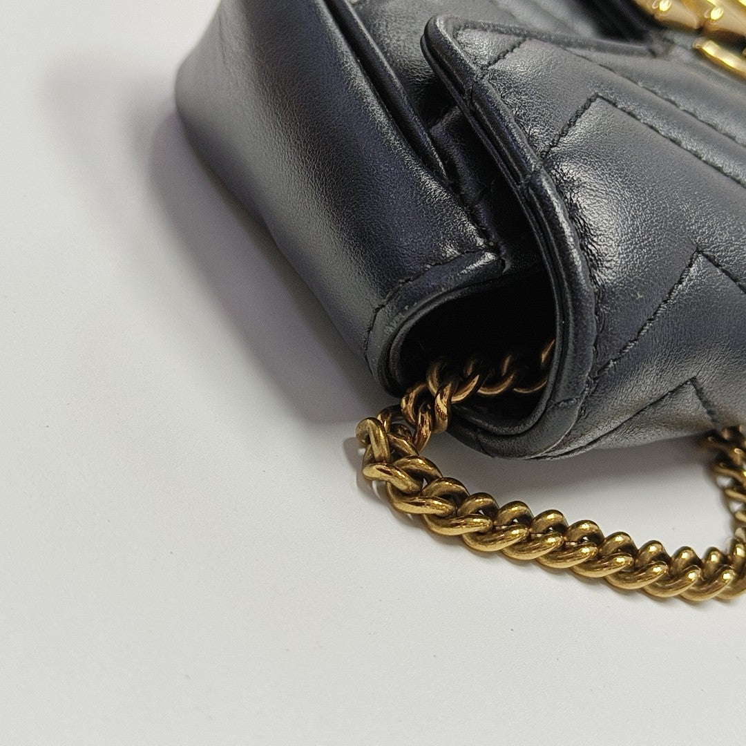 GG Marmont Mini Quilted Calfskin Black