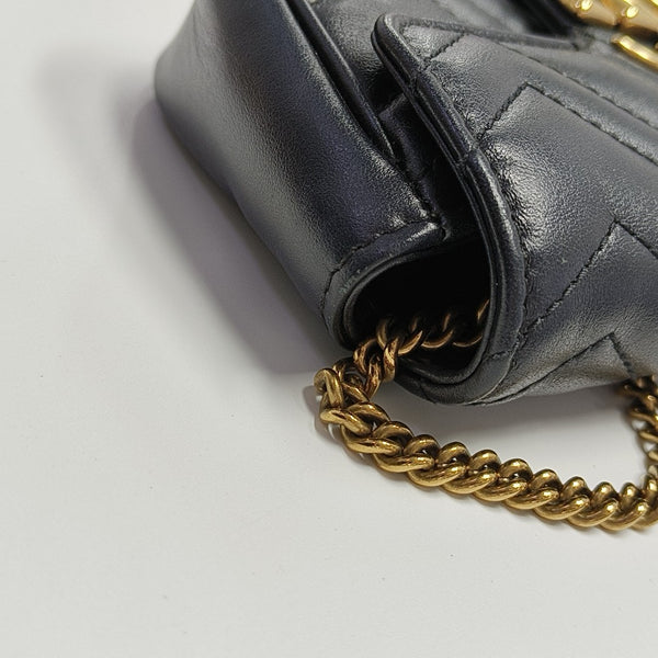 GG Marmont Mini Quilted Calfskin Black