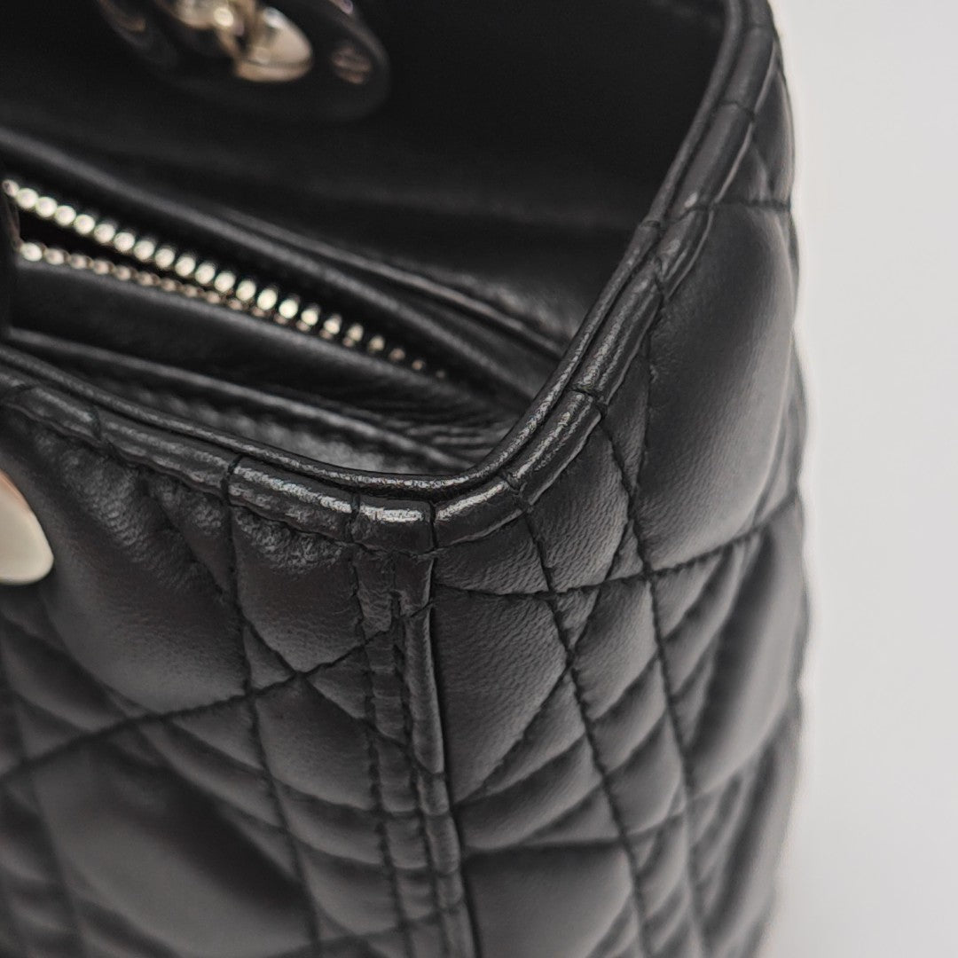 Lady Dior Medium Cannage Lambskin Black