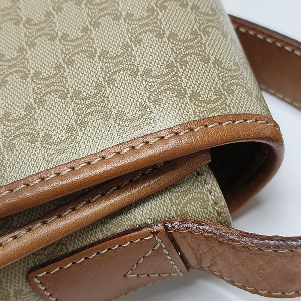 Coated Canvas Crossbody Bag Beige