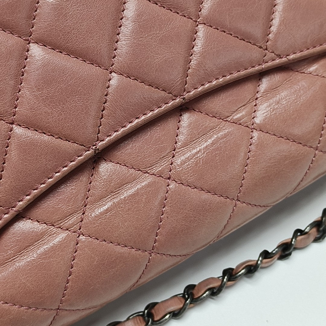 CLASSIC FLAP Medium Quilted Calfskin Pink