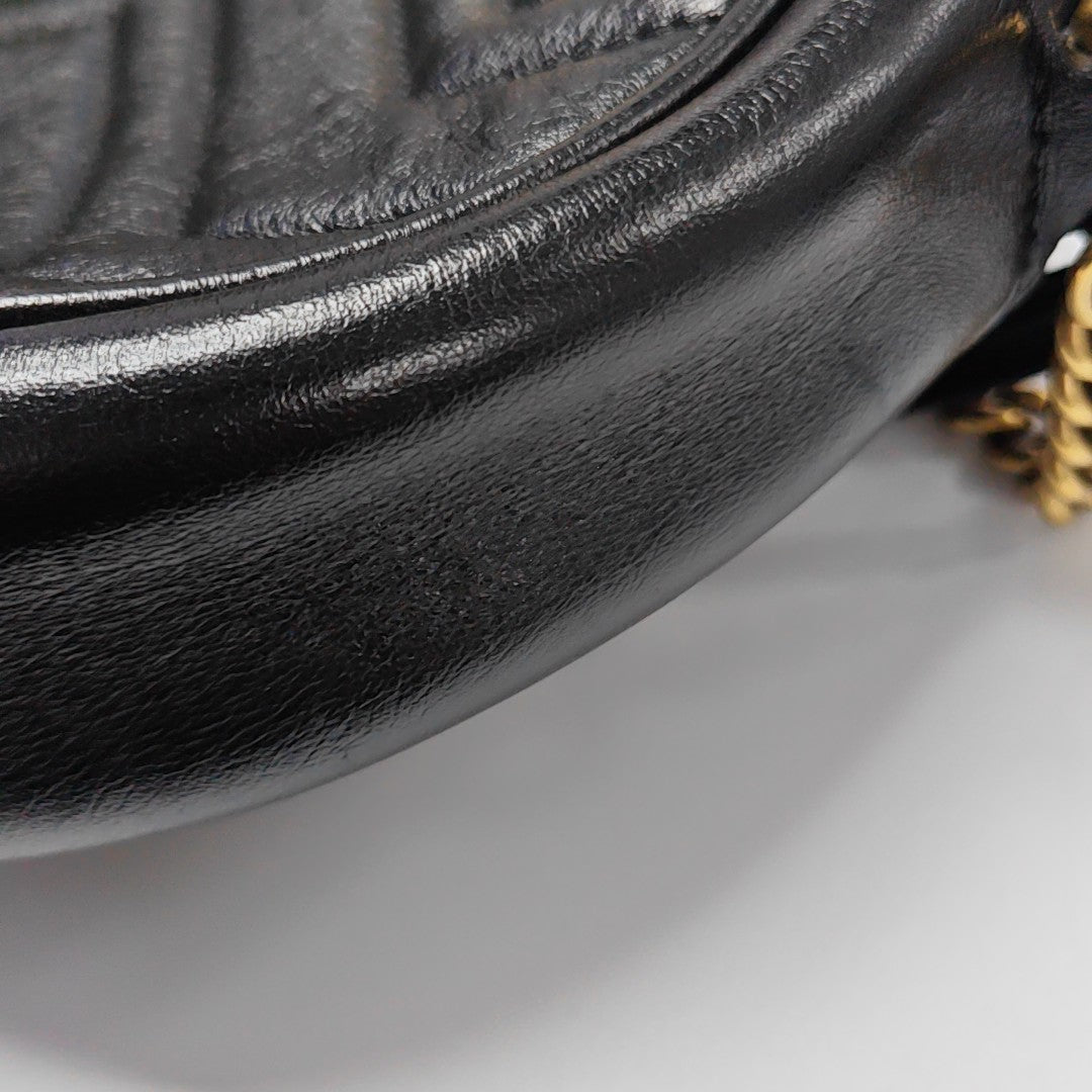 GG Marmont Mini Quilted Calfskin Black