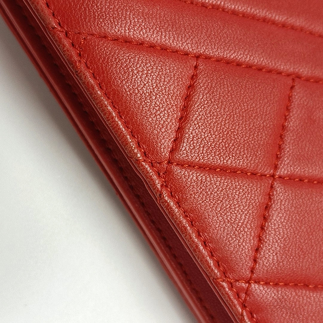 WOC Quilted Lambskin Red