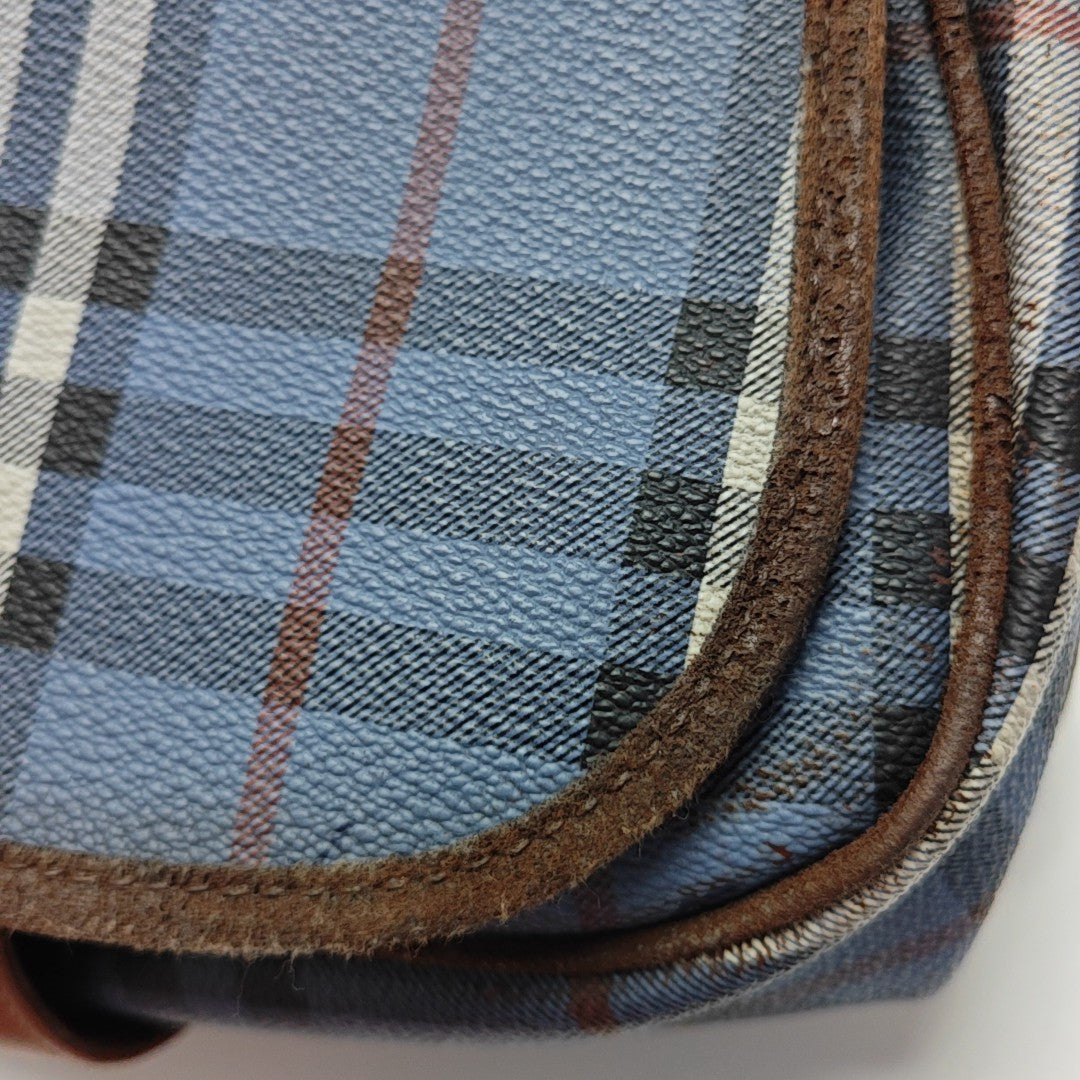 Coated Canvas Shoulder Bag Blue