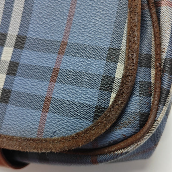 Coated Canvas Shoulder Bag Blue