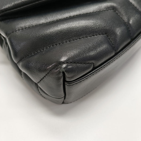 Authenticated pre-owned  LOULOU Extra Small Chevron, Quilted Calfskin Black - Shoulder Bag at Looply