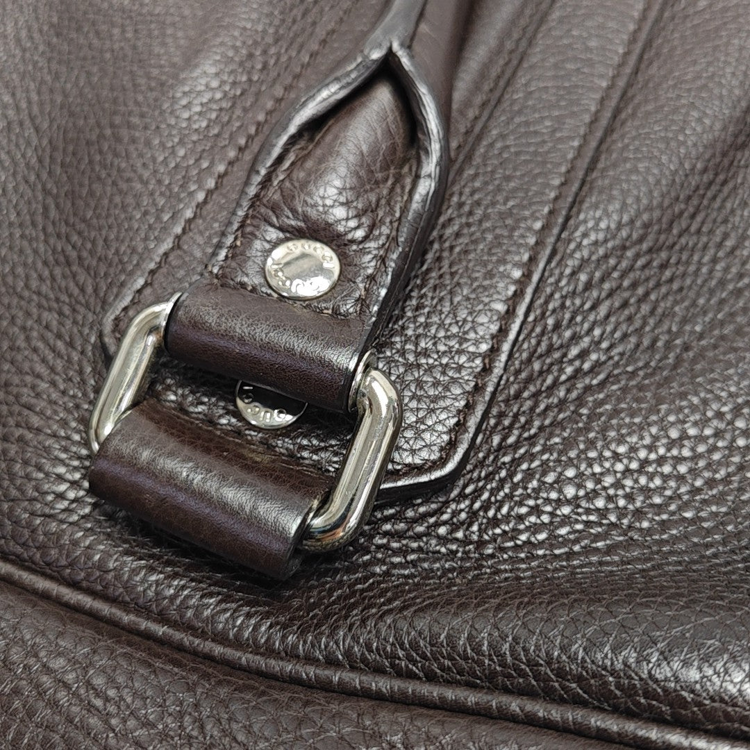 Calfskin Top Handle Bag Brown
