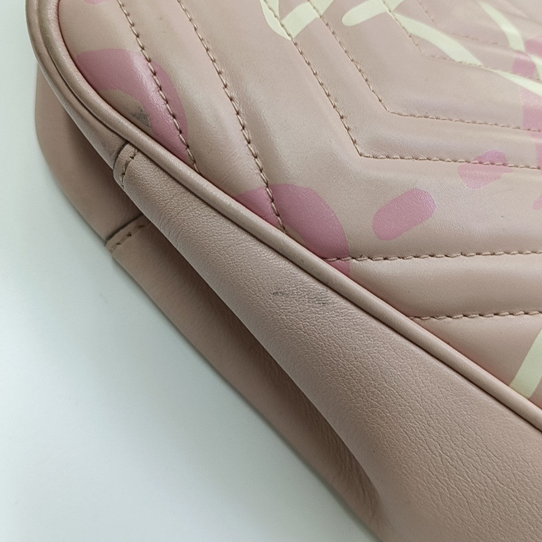 GG Marmont Medium Quilted Calfskin Pink