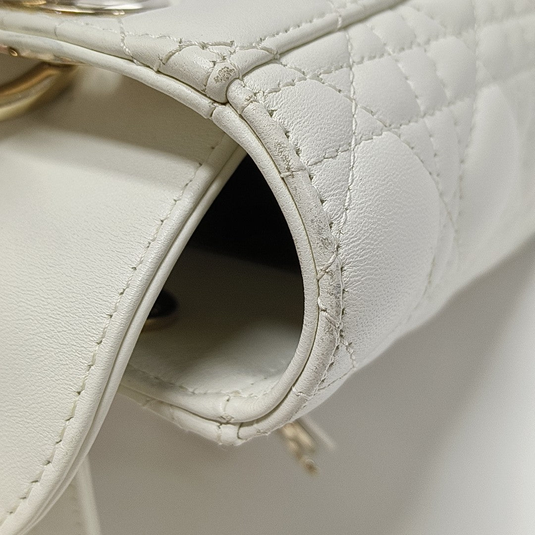 Lady Dior Small Cannage Lambskin White