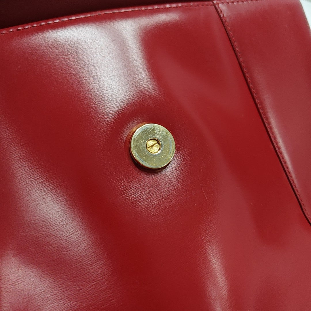 Calfskin Top Handle Bag Red