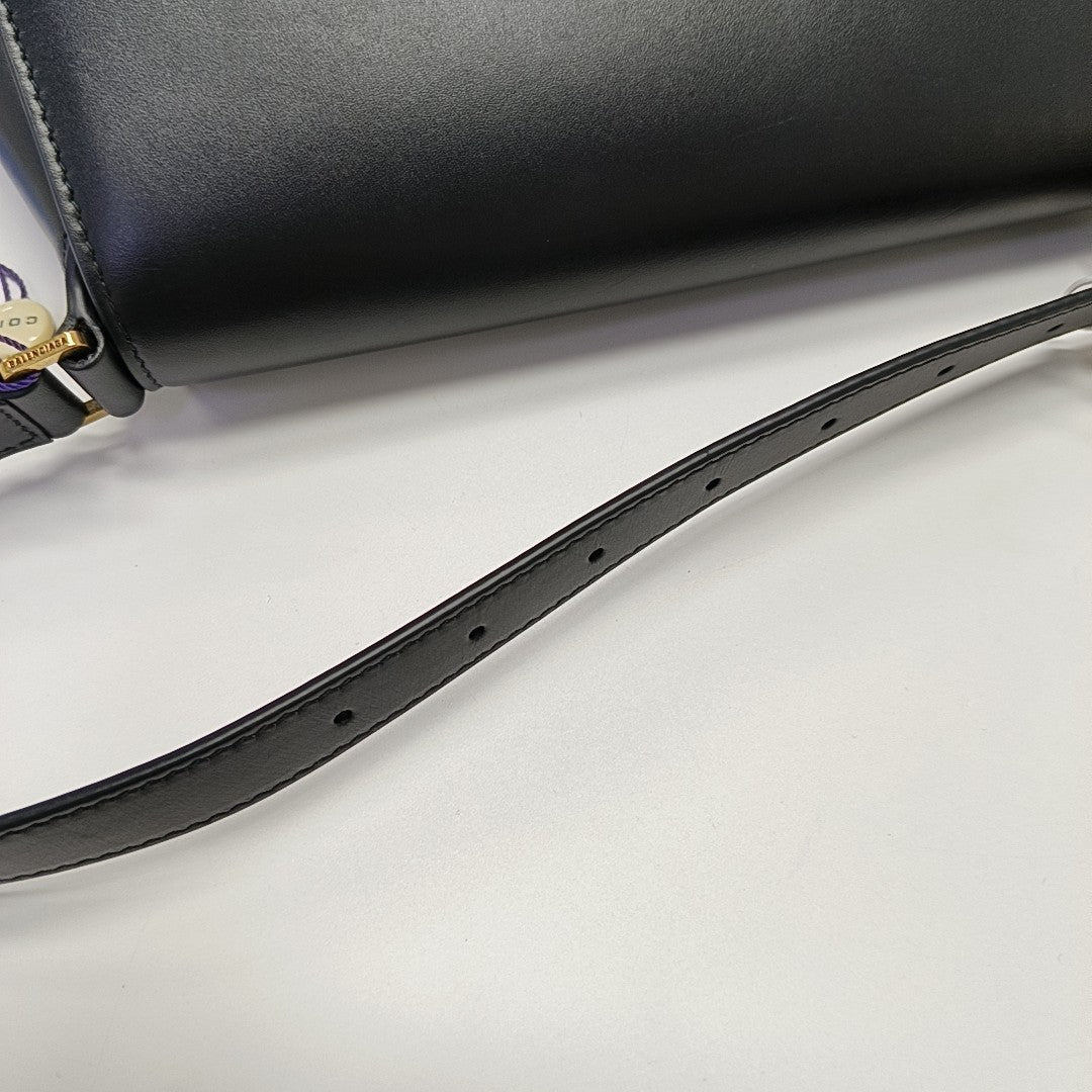 Calfskin Shoulder Bag Black