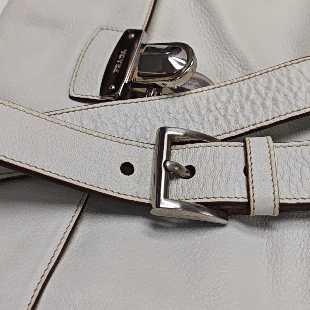 Calfskin Shoulder Bag White