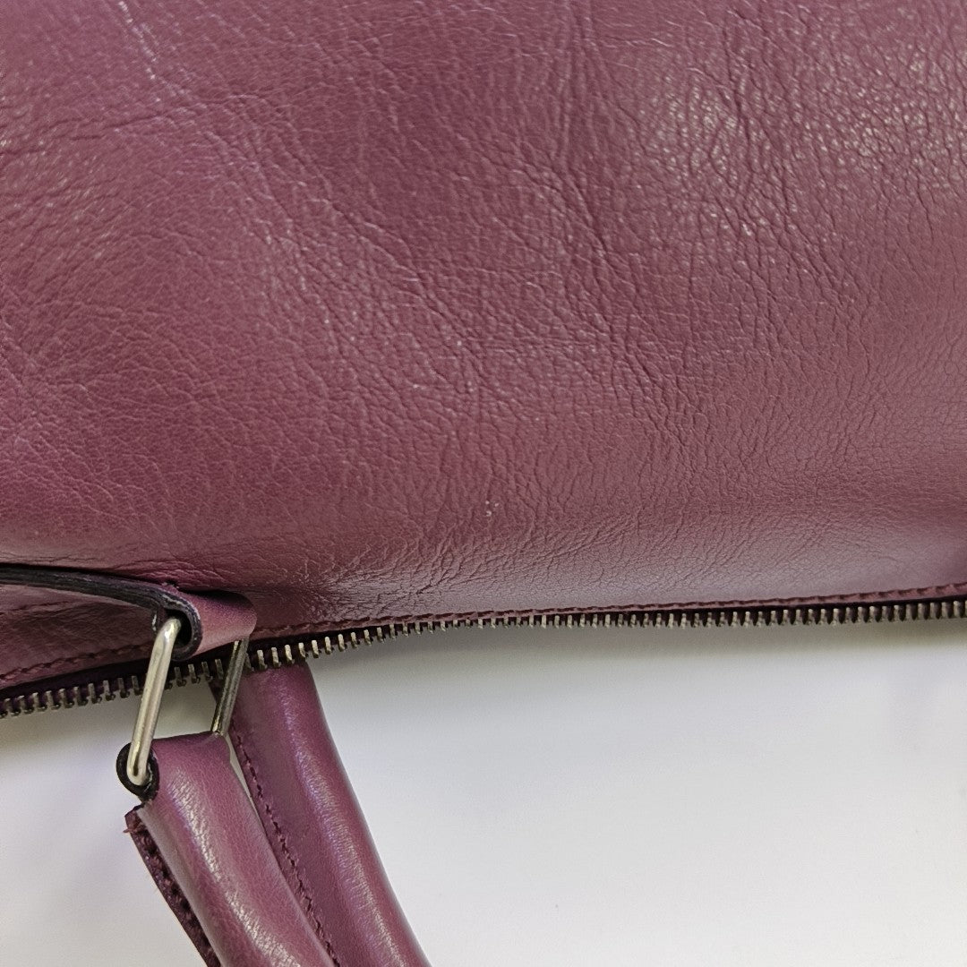 Lambskin Top Handle Bag Purple