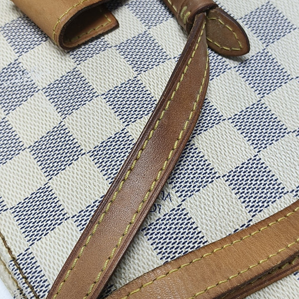 SALINA PM Damier Azur Coated Canvas White