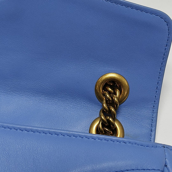 GG Marmont Medium Quilted Calfskin Blue