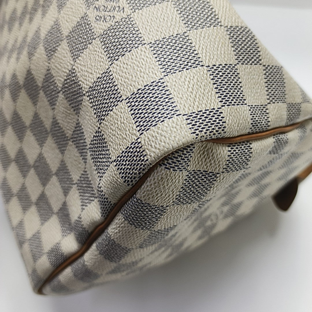 SPEEDY 30 Damier Azur Coated Canvas White