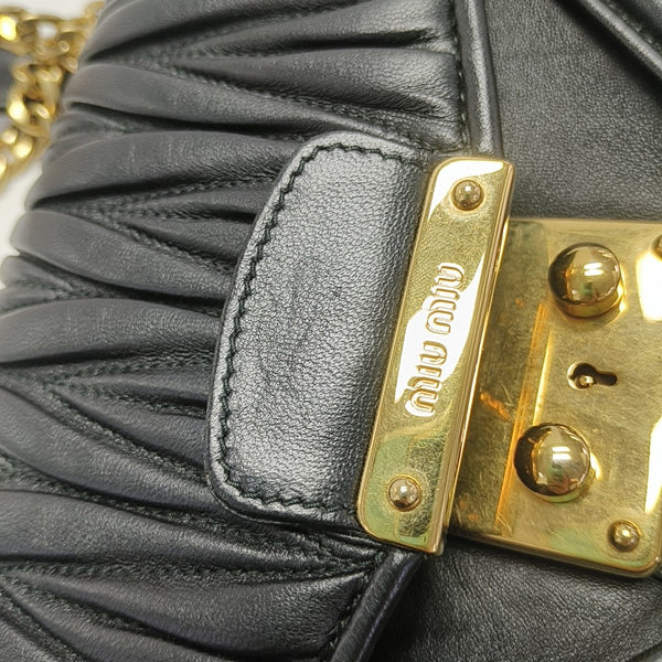 Miu Confidential Quilted Lambskin Black