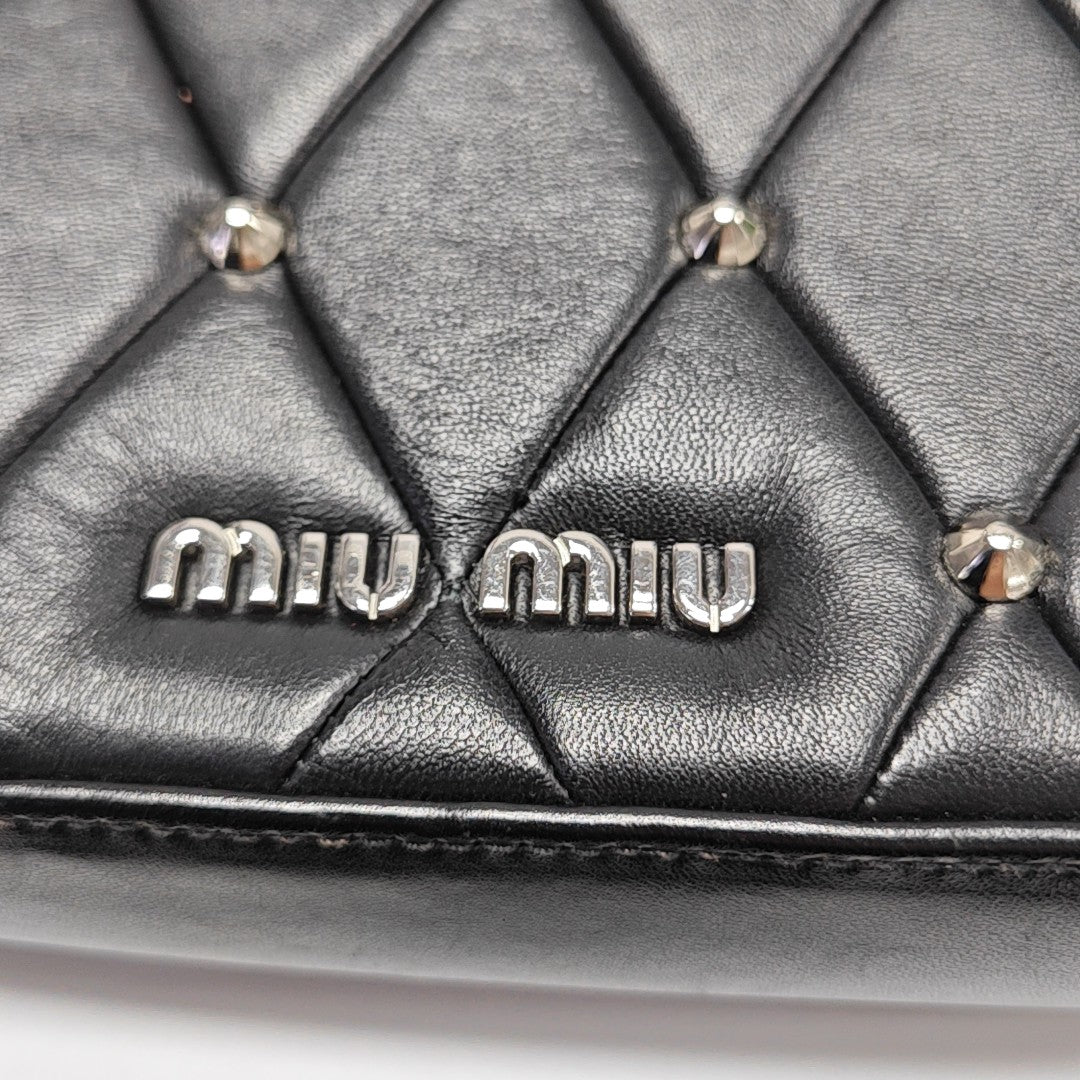 Quilted Lambskin Shoulder Bag Black