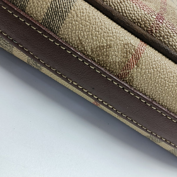 Coated Canvas Shoulder Bag Beige