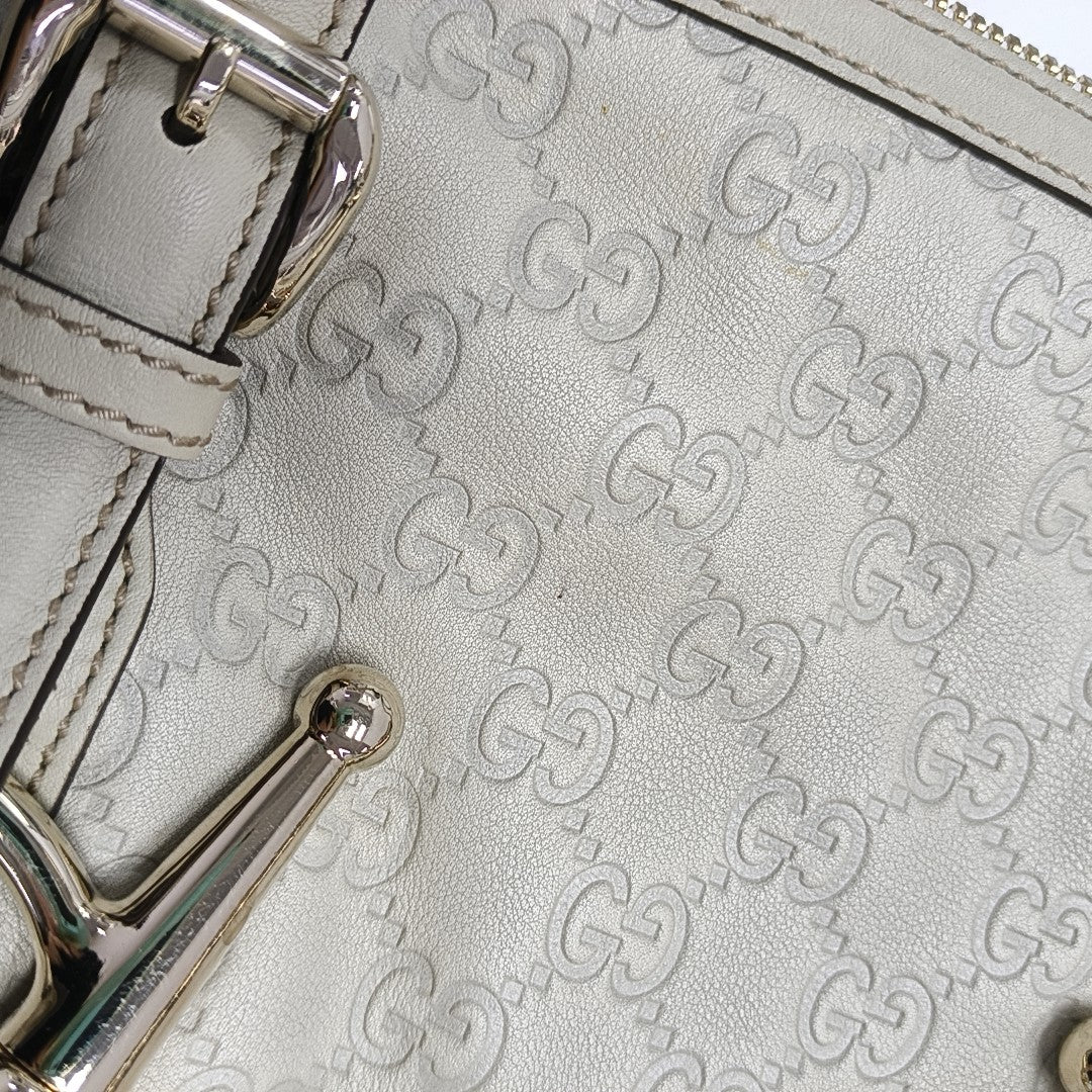 Monogram Calfskin Top Handle Bag White