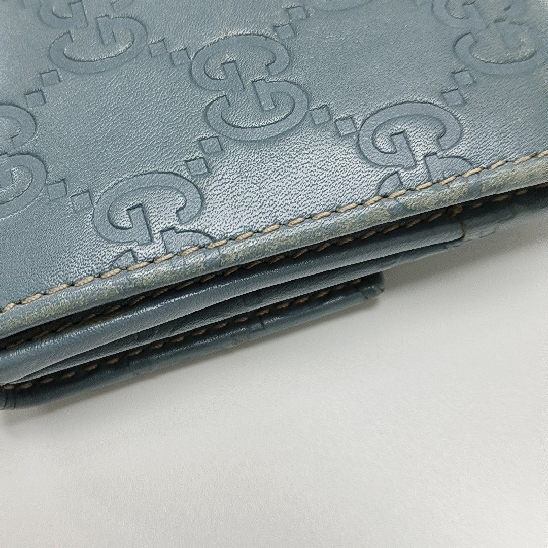 Monogram Leather Wallet Blue
