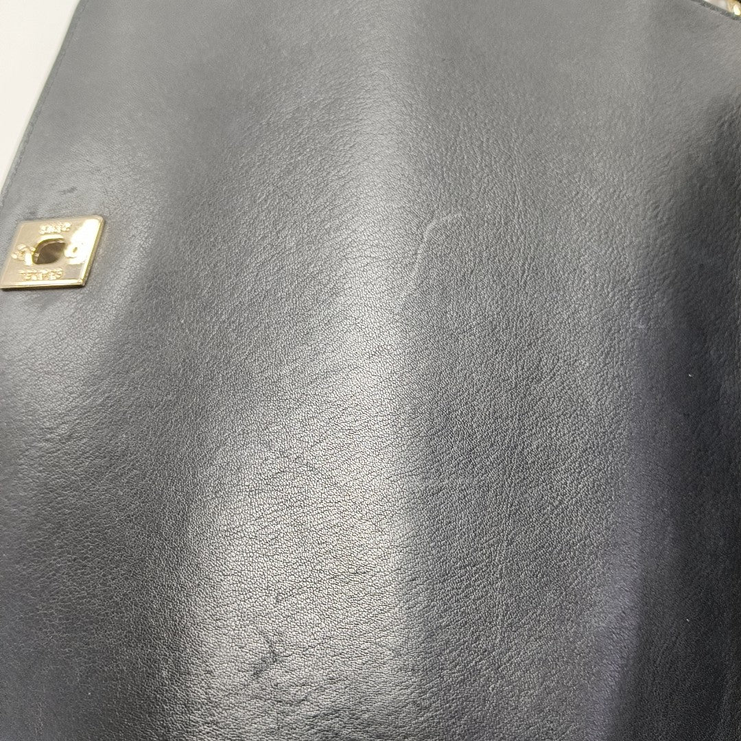 Quilted Calfskin Shoulder Bag Black