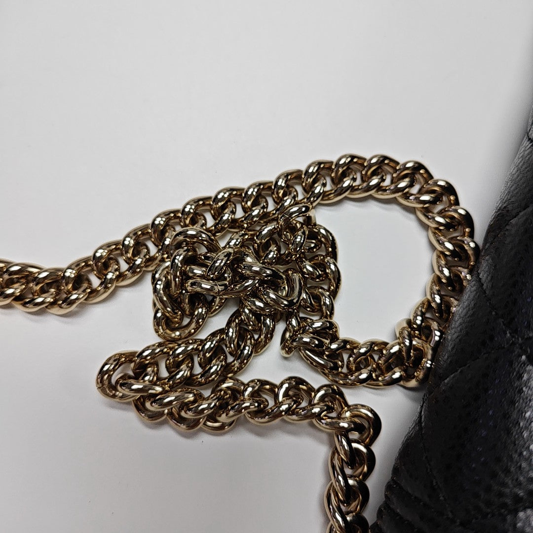 BOY CHANEL Mini Quilted Grained Calfskin Black